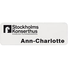 Namnbricka plast, 76x25 mm, vit, 4-färgs