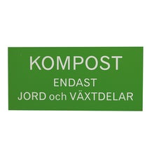 Graverad plastskylt max 150 cm² – Grön/Vit text, 1,6 mm 2-skikt