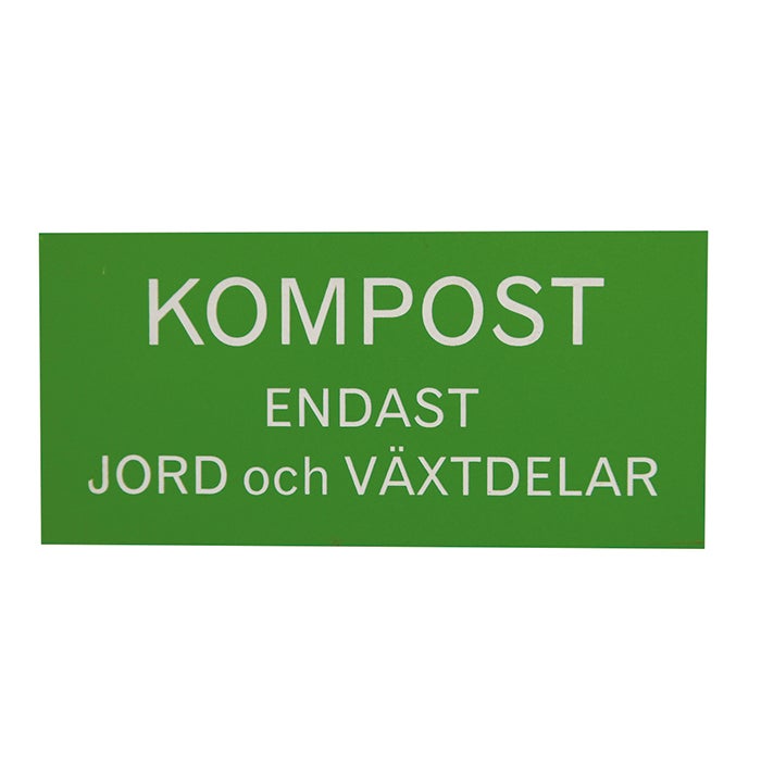 Graverad plastskylt max 300 cm² – Grön/Vit text, 1,6 mm 2-skikt