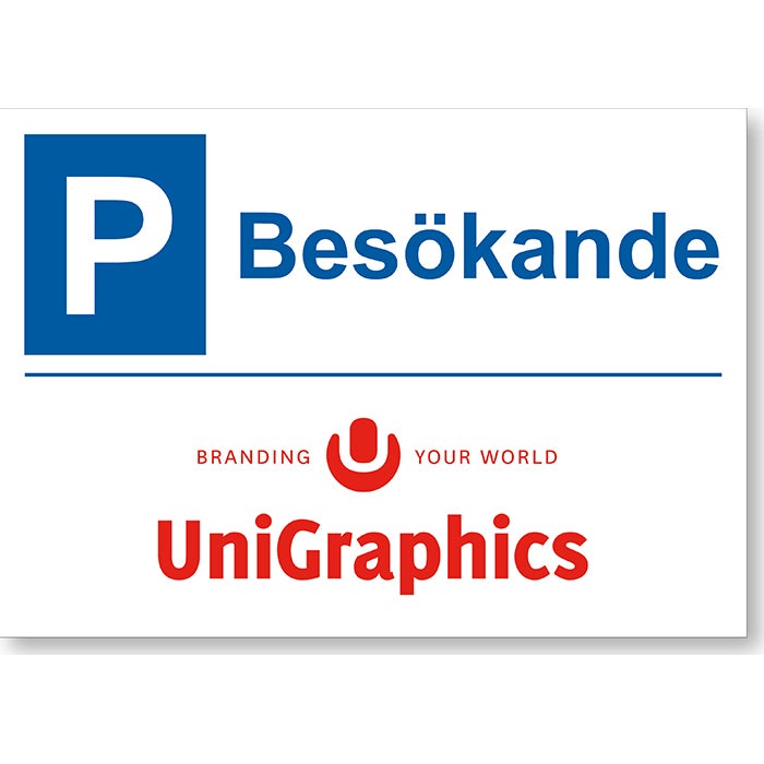 Parkeringsskylt Besökande 210x297 mm – inkl. 4-färg text/logo