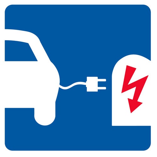 Parkeringsskylt Elbil Laddplats 400x400 mm