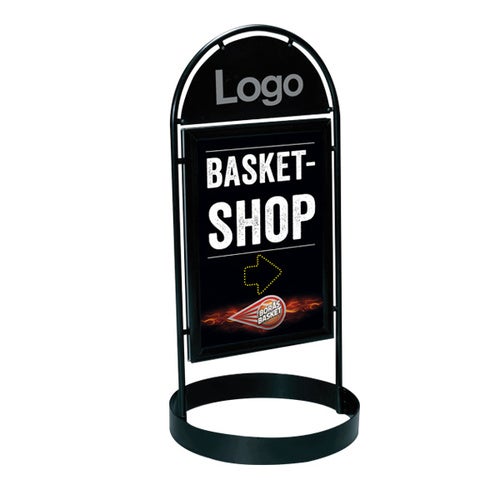 Gatupratare med rund fot - 70x100 cm, Svart