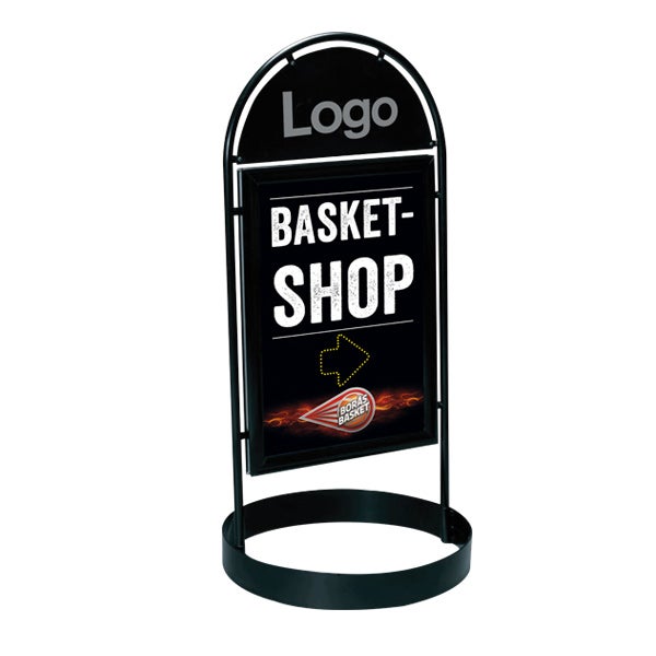 Gatupratare med rund fot - 70x100 cm, Svart