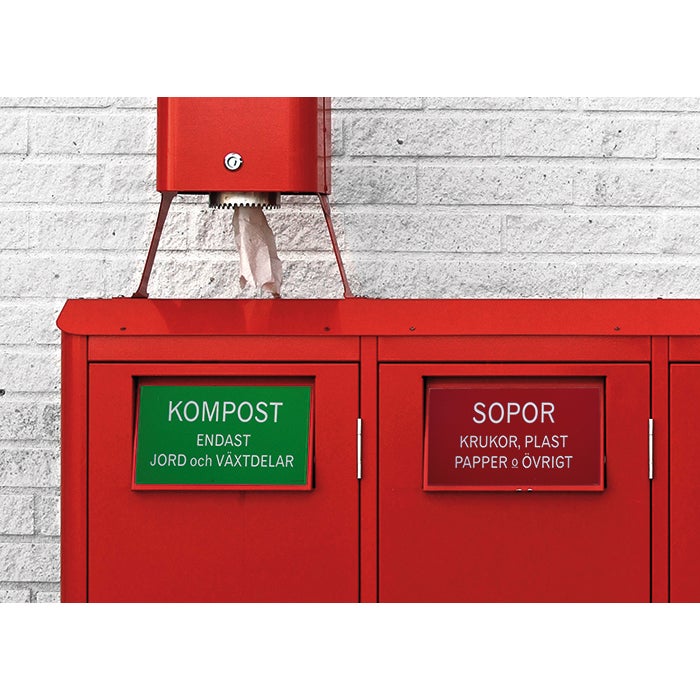 Graverad plastskylt max 300 cm² – Grön/Vit text, 1,6 mm 2-skikt