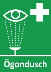 Påbudsskylt Ögondusch 297x210 mm – Plast