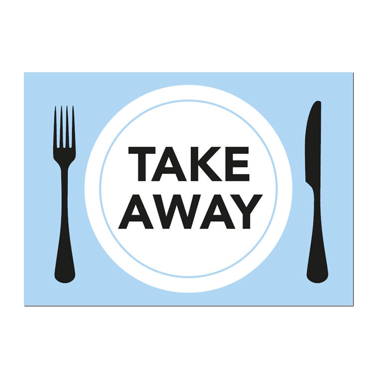Skylt Take Away A4