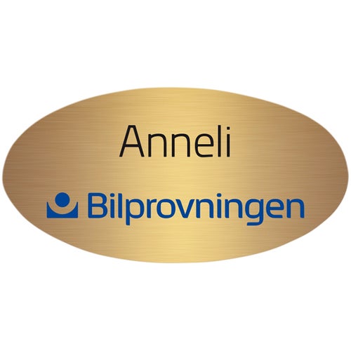 Graverad 2-Färgs metall Mässing Oval Namnbricka