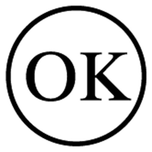 Gummistämpel "OK" Standard