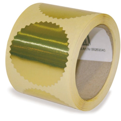 Tillbehör till Präglingspress – Guldetikett 250 st, Ø 55 mm