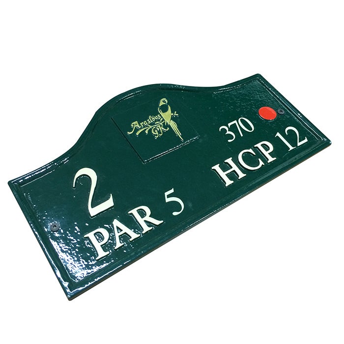 Gjuten målad aluminiumskylt