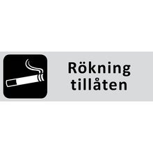 Informationsskylt Rökning tillåten 225x80 mm