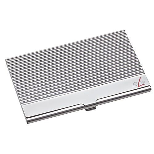 Visitkortsask Stål - ränder - 10 kort