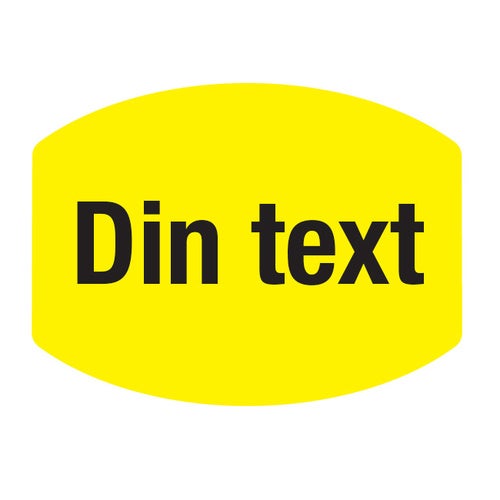 Plastskylt Classic Variabel – 75x56 mm, Gul/Svart text