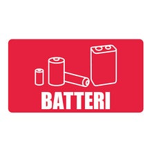 Återvinningsdekal Batteri 180x100 mm