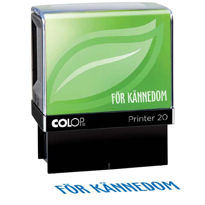 Standardstämpel "För Kännedom" 33x8 mm – Colop Printer Green Line 20/L, Blå