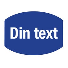 Plastskylt Classic Variabel – 75x56 mm, Blå(safir)/Vit text