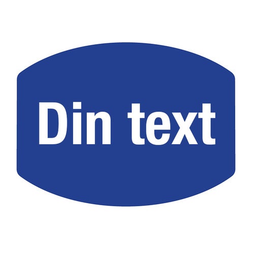 Plastskylt Classic Variabel – 75x56 mm, Blå(safir)/Vit text