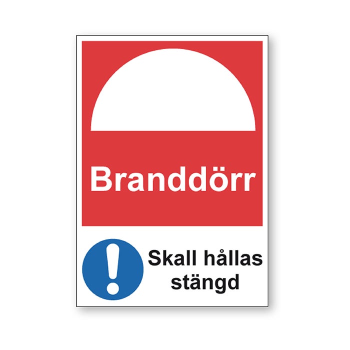 Påbudsskylt Branddörr 210x297 mm – Aluminium