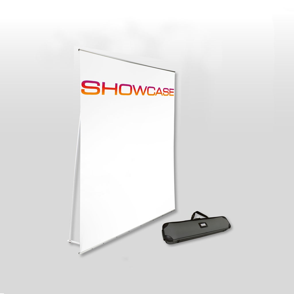 L-Banner vägg Rak - 253x236 cm - med tryckt våd och väska - Svensk produktion