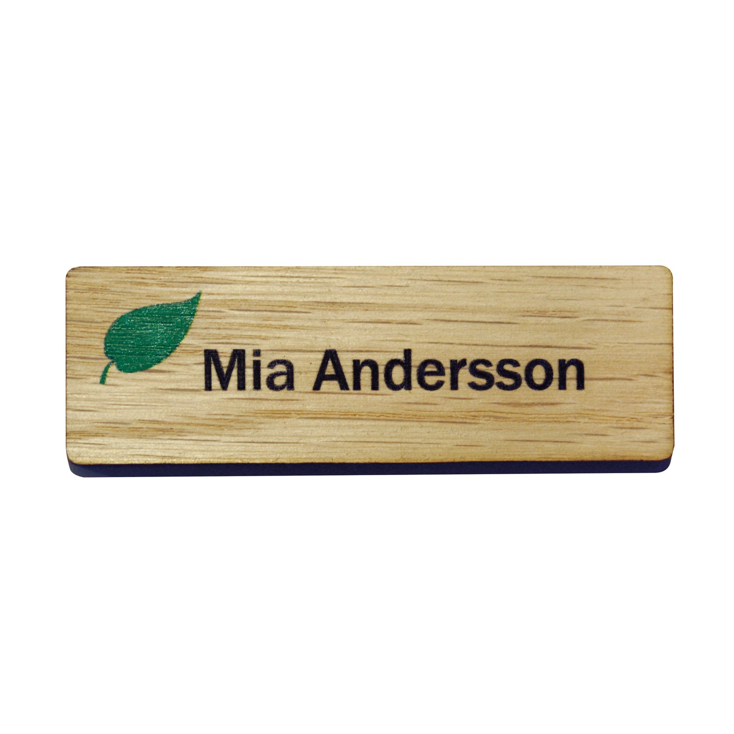 Namnbricka trä, 76x25 mm, Röd Ceder, 4-färgs