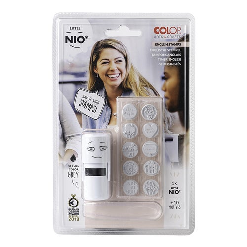 10 Engelskamotiv, svart, Colop A & C Little NIO