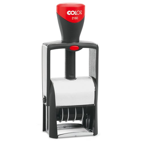 Datumstämpel 41x24 mm – Colop S2160 Stativ, Röd/Blå