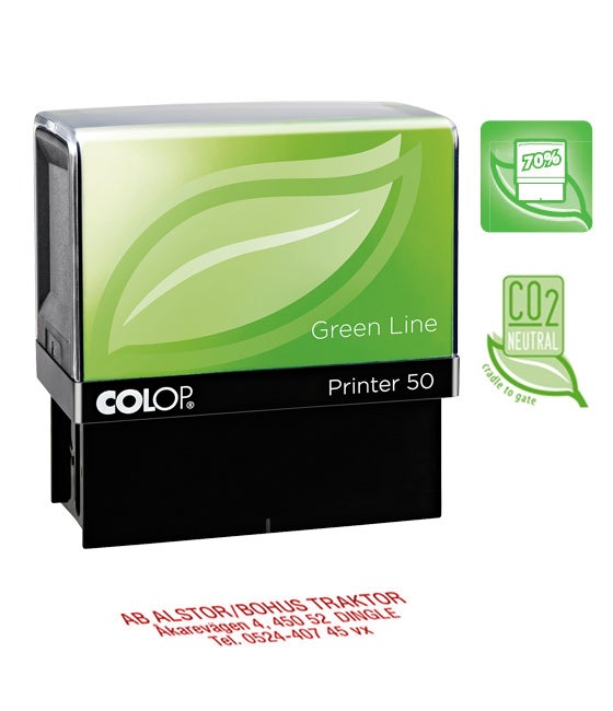 Stämpel 69x30 mm – Colop Green Line Printer 50, Blå