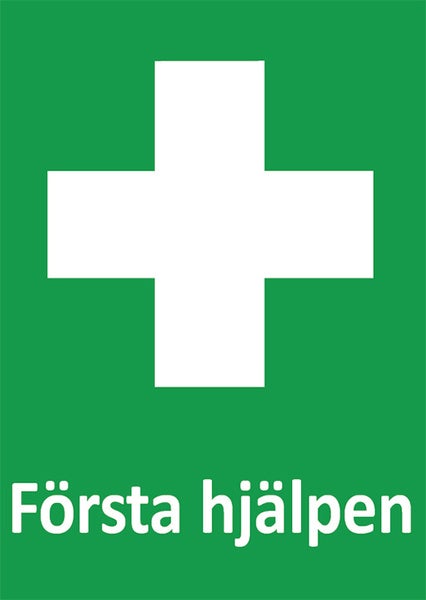 Påbudsskylt Första hjälpen 297x210 mm – Plast