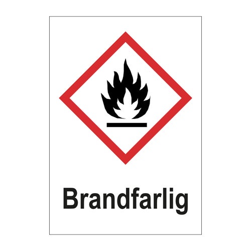 Varningsskylt Brandfarlig 105x148 mm – Plast