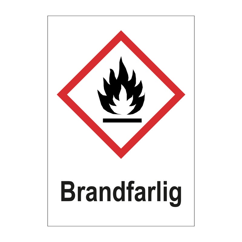 Varningsskylt Brandfarlig 105x148 mm – Plast