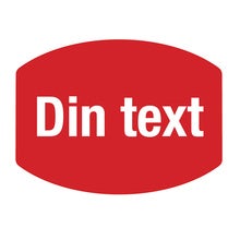 Plastskylt Classic Variabel – 75x56 mm, Röd/Vit text