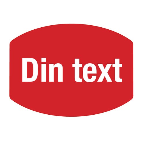 Plastskylt Classic Variabel – 75x56 mm, Röd/Vit text