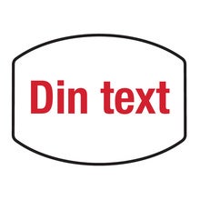 Plastskylt Classic Variabel – 75x56 mm, Vit/Röd text