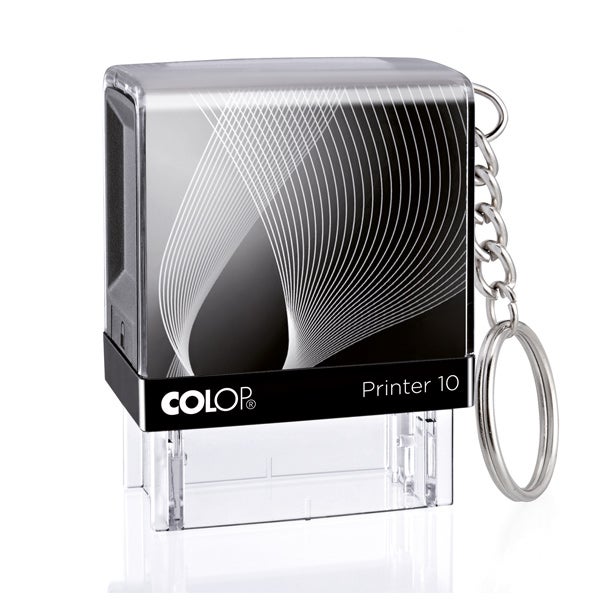 Kedja med nyckelring och ögla, monterad i Printerstämpel