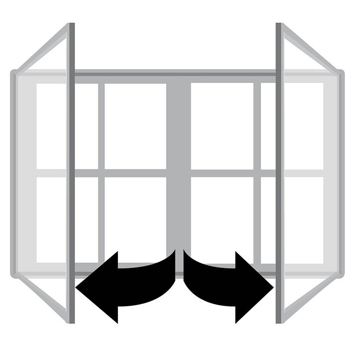 Informationstavla 1200x750 mm – Tradition 2-dörr, Plexichoc, svart