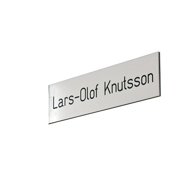 Flaggskylt 213x50 mm – Plan, Silver Plast Utan hållare