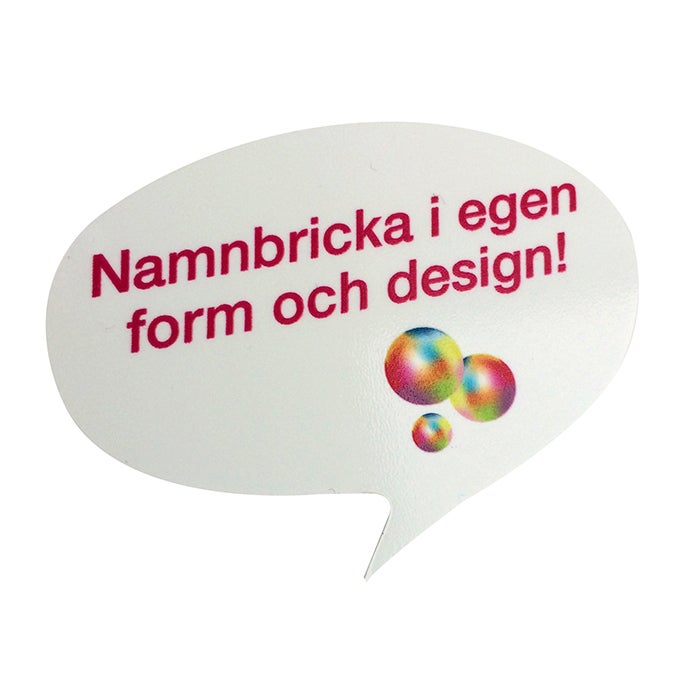 Special plast Vit - 4-färg Namnbricka