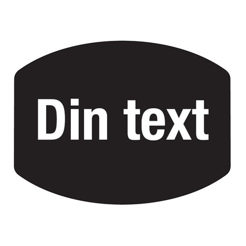 Plastskylt Classic Variabel – 75x56 mm, Svart/Vit text