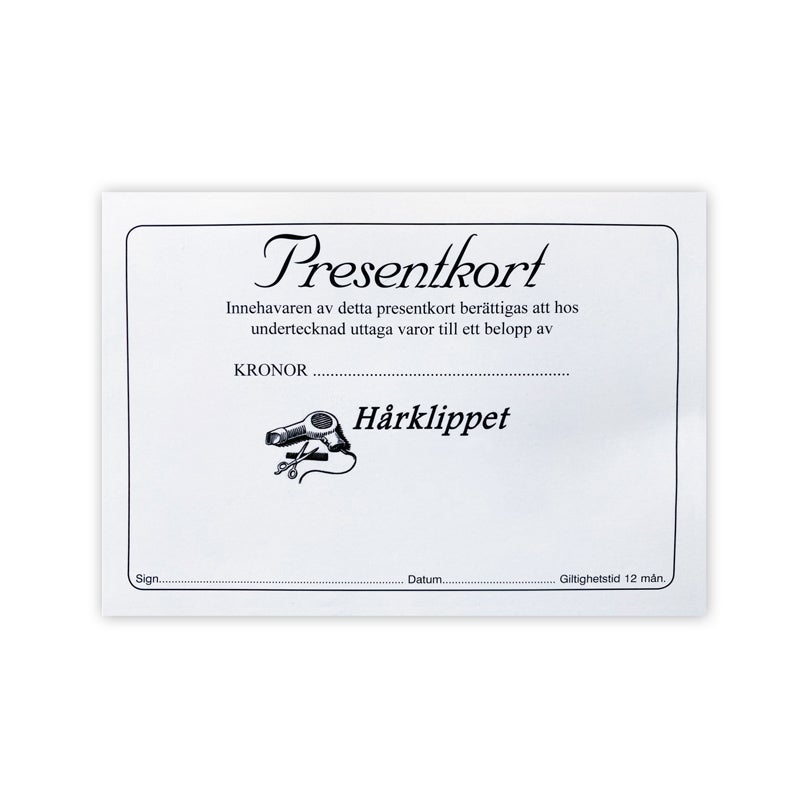 A6 Presentkort 1+0 Gultonat papper 300g/m²