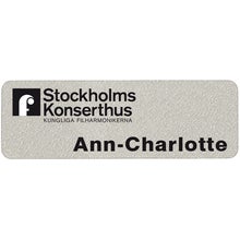 Namnbricka plast, 76x25 mm, Silverfärgad, 4-färgs