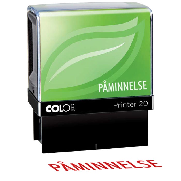 Standardstämpel "Påminnelse" 34x8 mm – Colop Printer Green Line 20/L, Röd