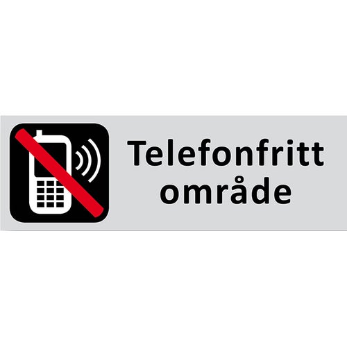 Informationsskylt Telefonfritt Område 225x80 mm