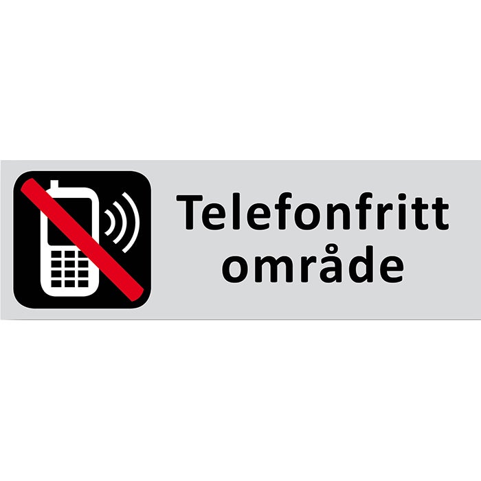 Informationsskylt Telefonfritt Område 225x80 mm