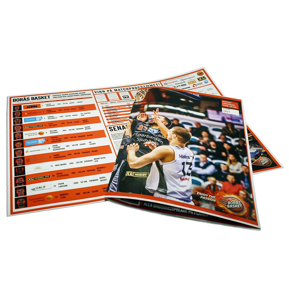 Matchprogram 450x320 mm, 4+4 Inverc. Creato 300g/m2