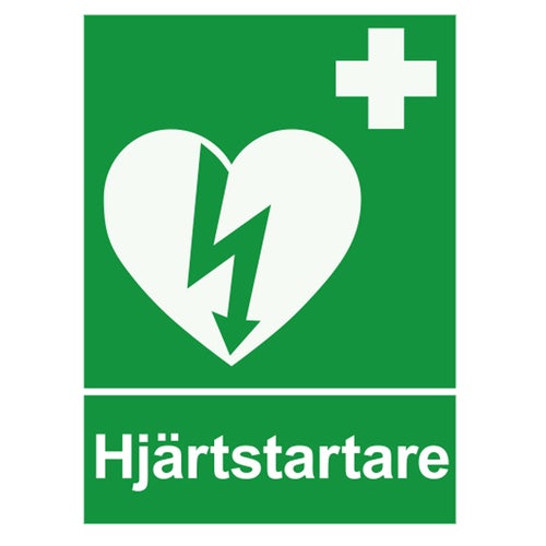 Påbudsskylt Hjärtstartare grundskylt 170x230 mm