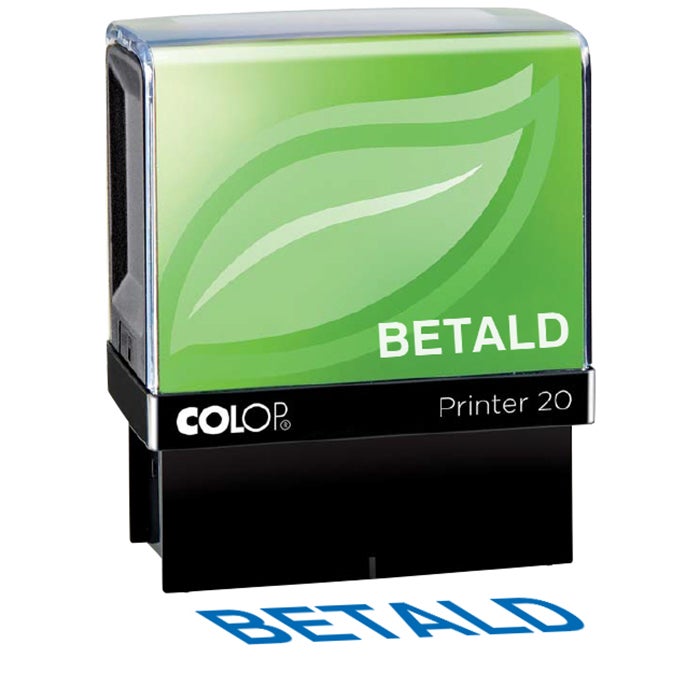 Standardstämpel "Betald" 34x7 mm – Colop Printer Green Line 20/L, Blå