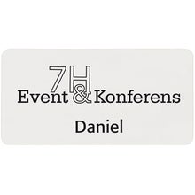 Namnbricka plast, 76x38 mm, vit, 4-färgs