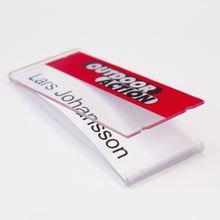 Atlantis transparent Namnbricka otryckt