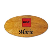 Namnbricka trä, 76x25 mm, Al, 4-färgs