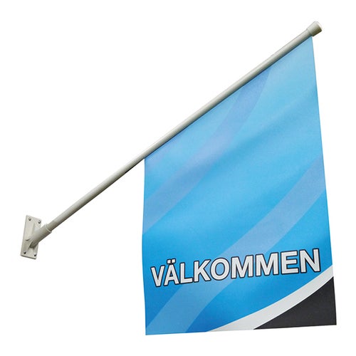 Fasadflagga PVC 40x40x60 cm – VÄLKOMMEN, med stång
